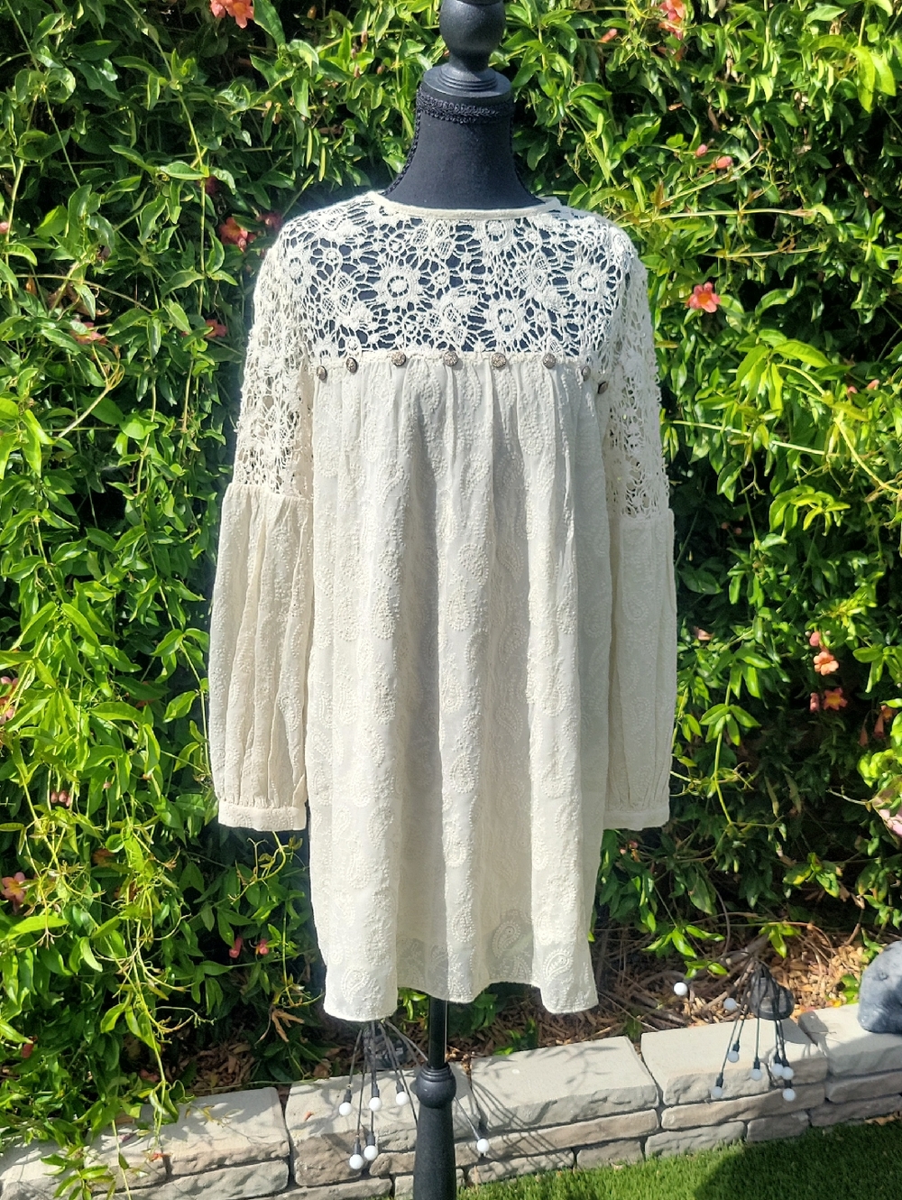 Lace Boho Romantic Tunic Dress. VERB Anthropologie Josephine MP